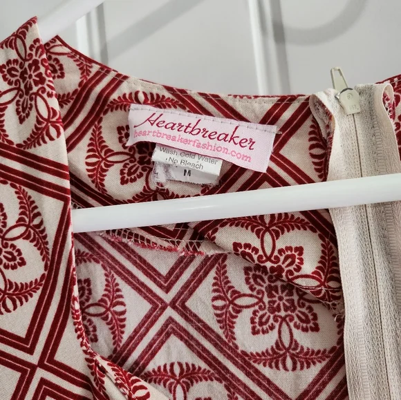 Heartbreaker Rust and Cream Swing Dress Size M - Picture 3 of 6